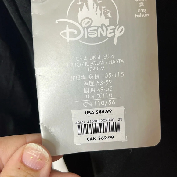 Disney Store Mickey Mouse Glow-in-the-Dark Skeleton Costume for Kids Sz 4 NEW - Picture 2 of 2